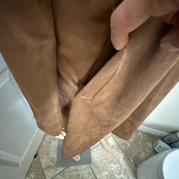 New Kenneth Cole New York Women's Brown suede Jacket with Knit Sleeve - Sz. M - Picture 5 of 9